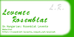 levente rosenblat business card